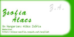 zsofia alacs business card